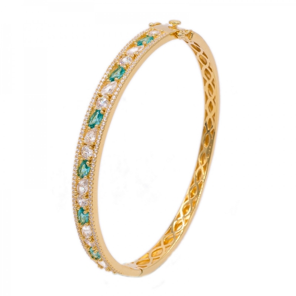 Gold Plated 925 Silver Bangle with sterling clasp 