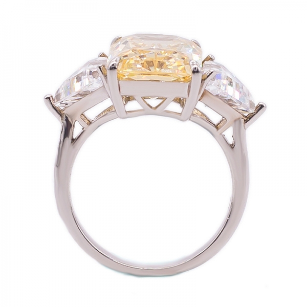 925 Diamond Yellow Engagement Ring For Women 