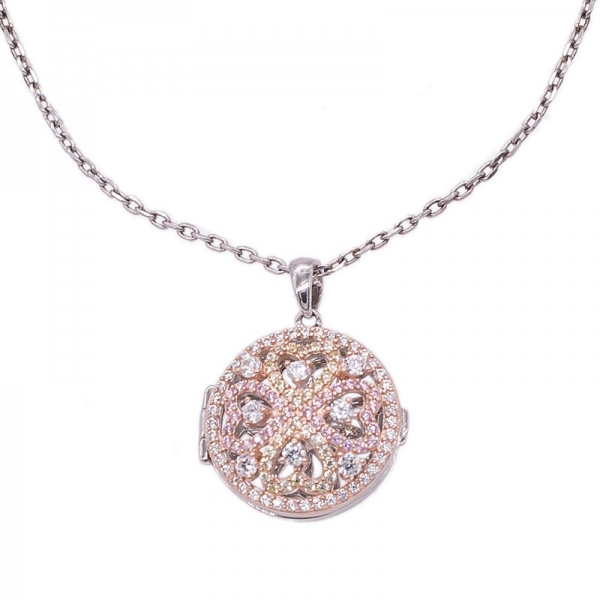 Silver Gold & Rose Gold Plated Locket Pendant 