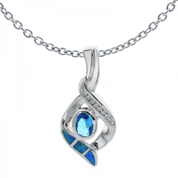 925 Silver Captivating Ladies Opal Pendant Jewelry 