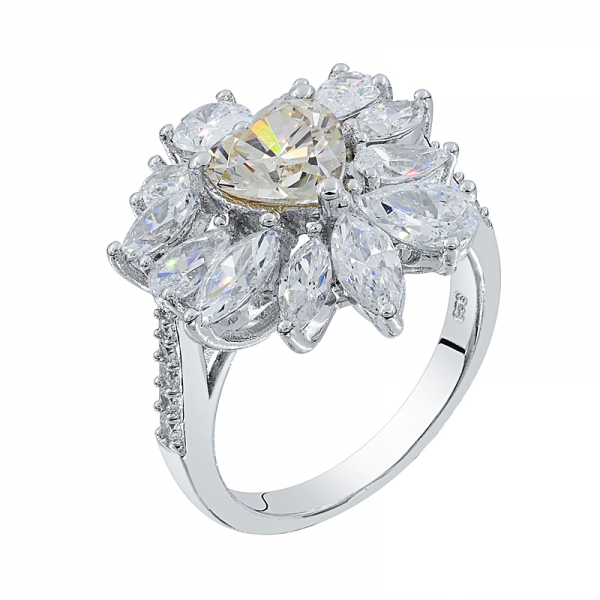 Winsome 925 Floral Rhodium Plated Silver Ring 