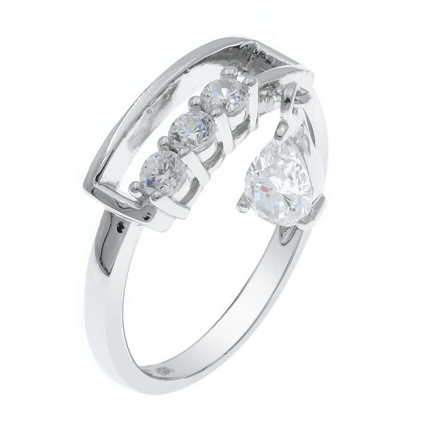Individual 925 Silver White CZ Ring For Ladies 