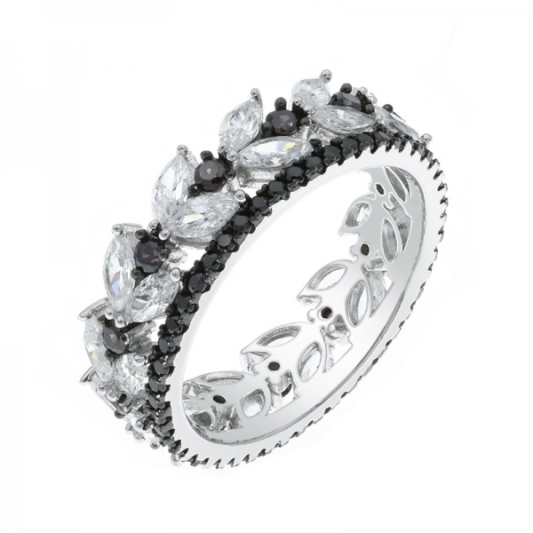 925 Infinity White & Mocha CZ Ring For Ladies 