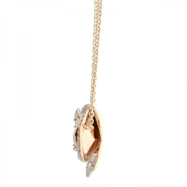 925 Charming Rose Gold Plated Flower Necklace 