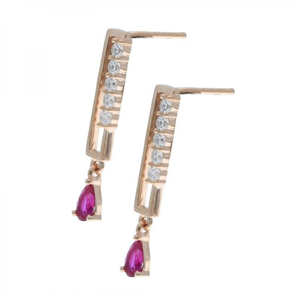 925 Sterling Silver Refined Elegant Rose Gold Plated Earrings 