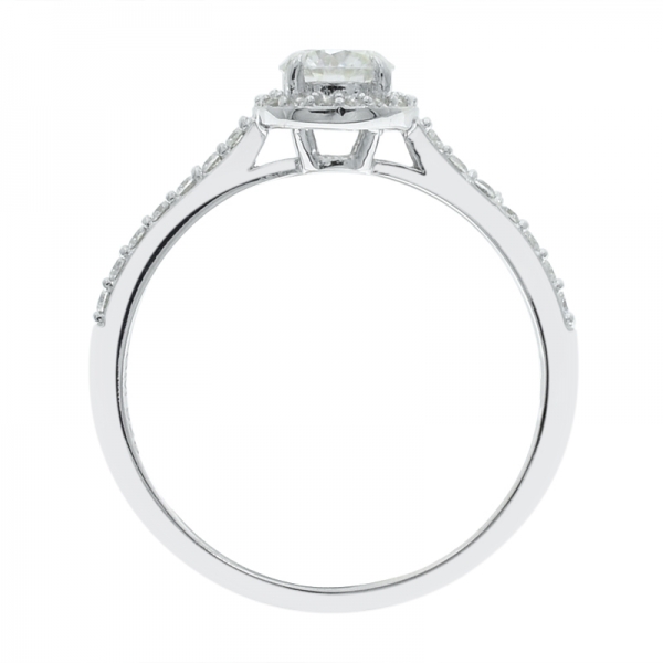 925 Sterling Silver Simple Halo Ladies Ring 