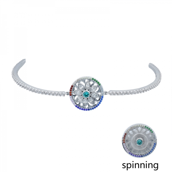 Fashionable 925 Silver Spinning Bracelet 