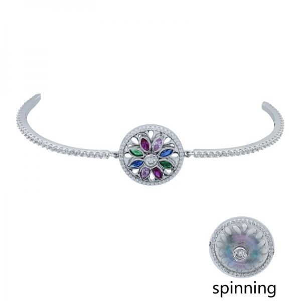 Fashionable 925 Silver Spinning Bracelet 
