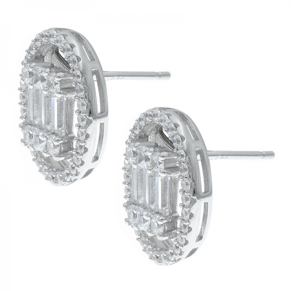 Wholesale 925 Sterling Silver Halo Stud Earrings 