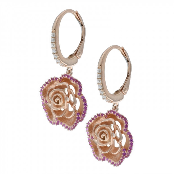 Wholesale 925 Sterling Silver Rose Earrings 