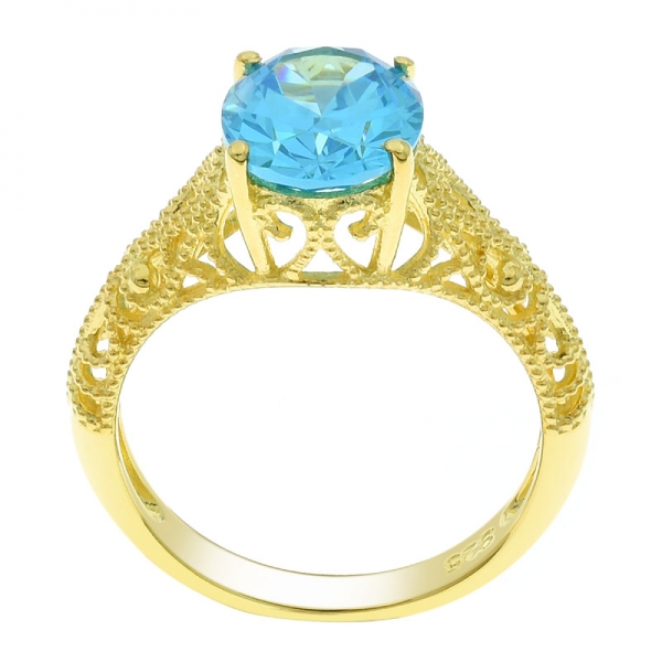China 925 Sterling Silver Neon Apatite Ring 