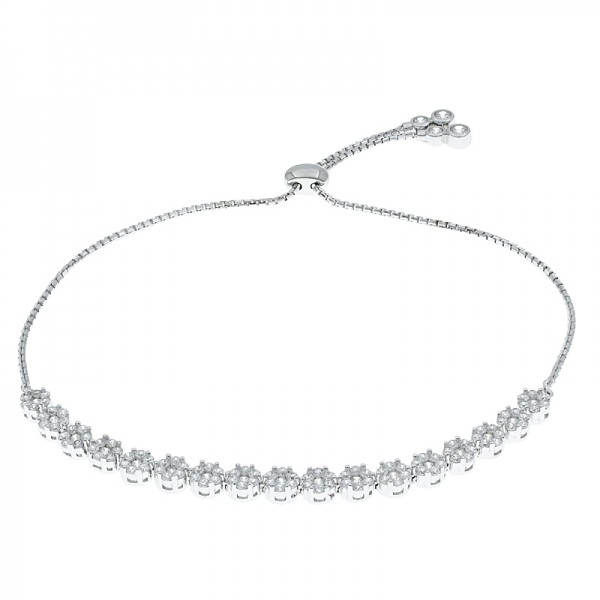 925 Sterling Silver Tennis Adjustable Bolo Jewelry Bracelet 