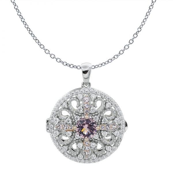 China Paraiba Locket Jewelry 925 Silver Pendant For Ladies 