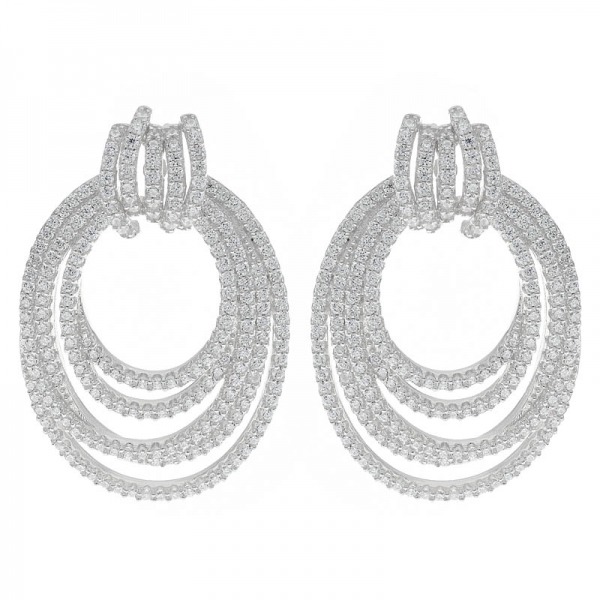 Nice Handcrafted 925 Sterling Silver Multi Lines Earrings 