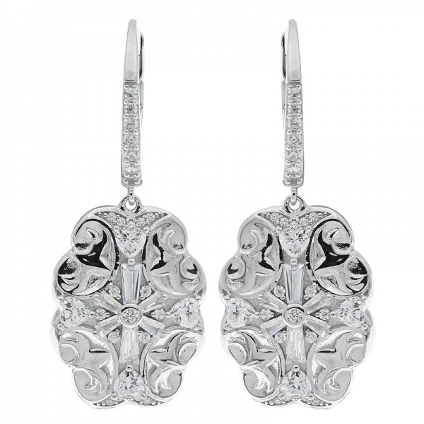 Fancy Handcrafted 925 Earrings Jewelry With White CZ 