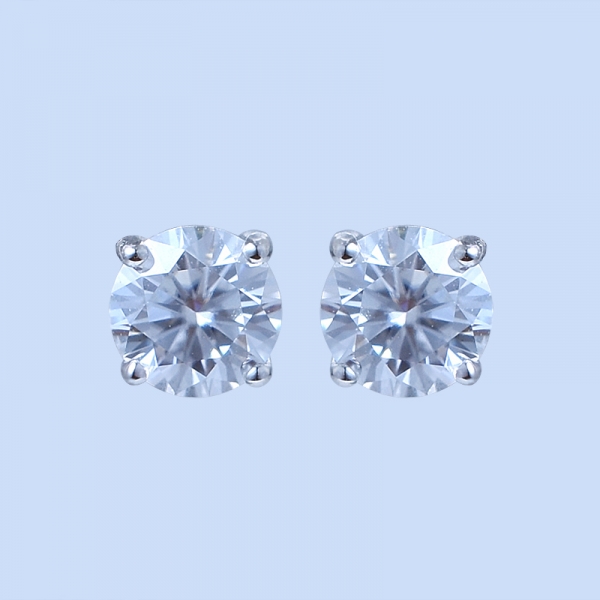 925 Sterling Silver Unique Solitaire Diamond Earrings Stud 