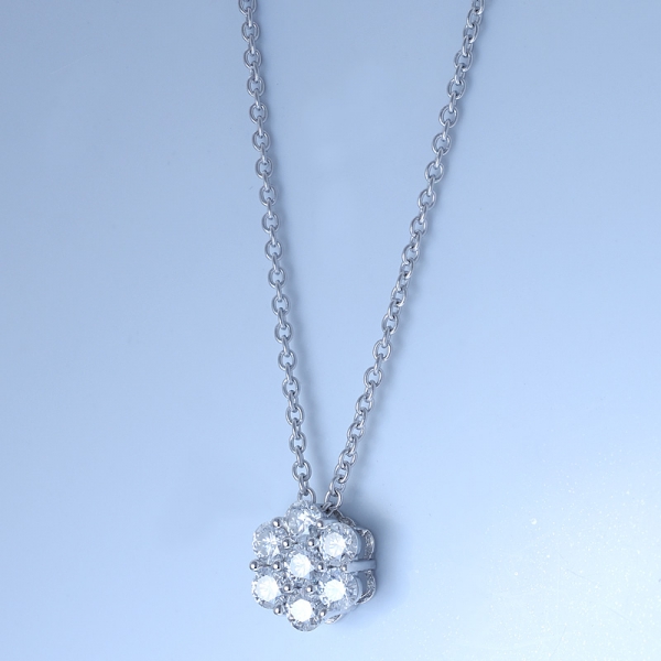 925 Sterling Silver Flower Bridal Jewelry Necklace 