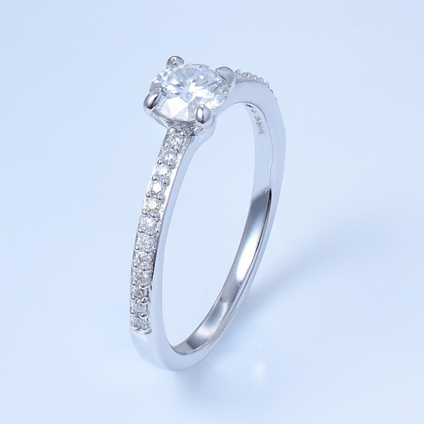 925 Sterling Silver Pave Engagement Ring For Women 