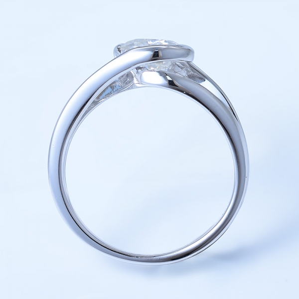 925 Sterling Silver Bypass Engagement Ring Jewelry 