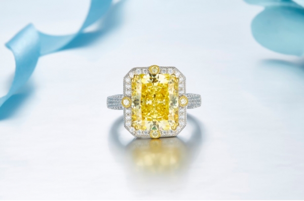 8 carat emerald firework cutting diamond color 925 silver Ring diamond 
