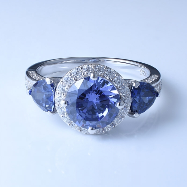 Graceful Tanzanite CZ 925 Sterling Silver Ring For Women 