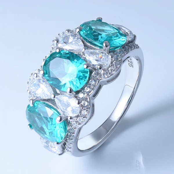 925 Sterling Silver Ring With Special Paraiba YAG For Women 