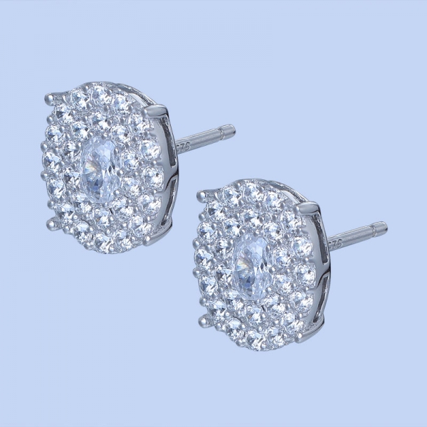925 Sterling Silver Earrings With White CZ 