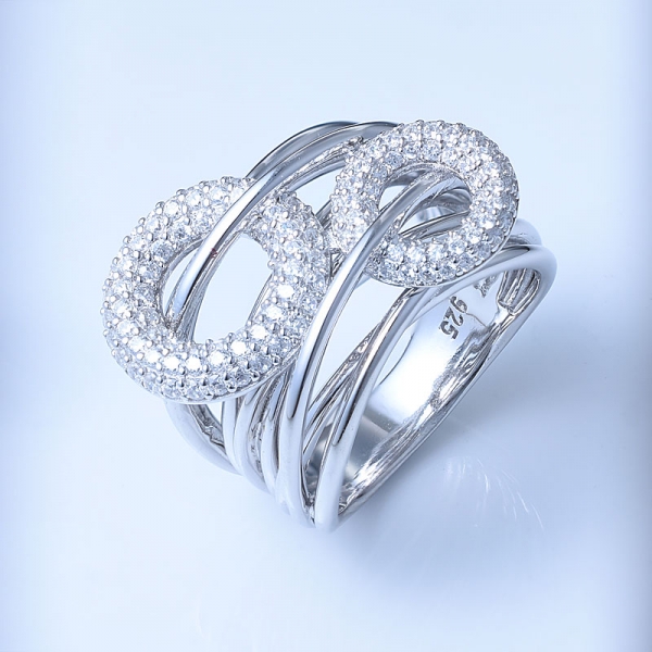White CZ Rhodium Over Sterling Silver CZ Ring 