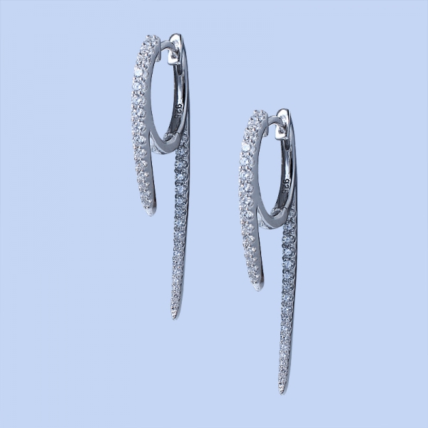 925 Sterling Silver White CZ 18K Rose Gold Over Earrings For Girls 