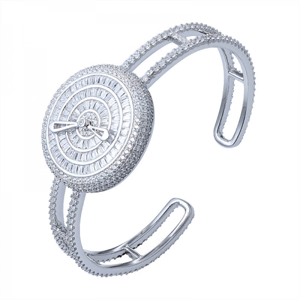 high quality capacity CNC setting CZ crystal diamond silver watch 