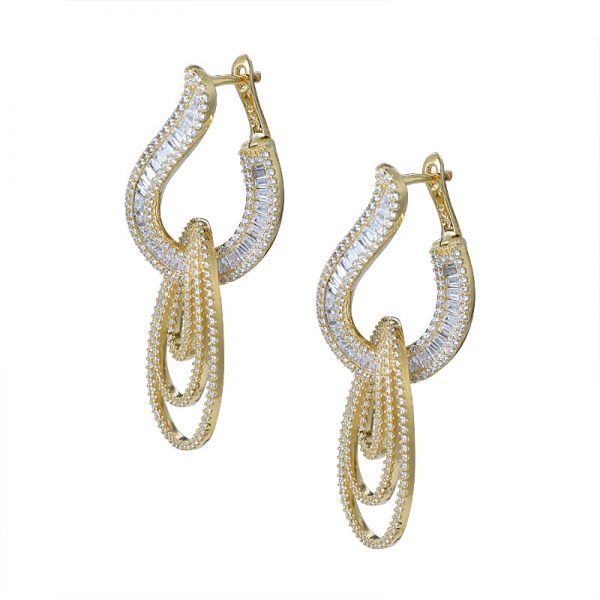 18k Gold Plated Small Hoop Earrings for Women Huggie Earrings Piercings with Clear Cubic Zirconia 