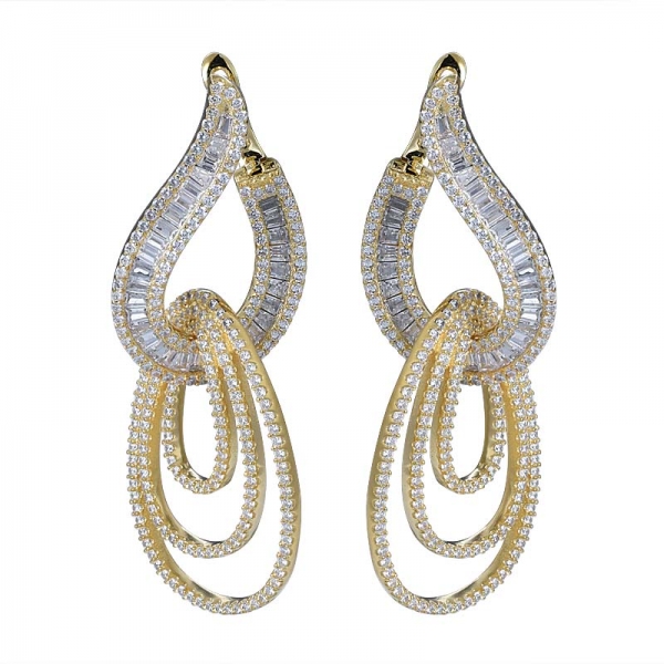 18k Gold Plated Small Hoop Earrings for Women Huggie Earrings Piercings with Clear Cubic Zirconia 
