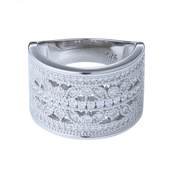 Cluster Engagement Ring, Unique Half Eternity Wedding Bridal Ring 