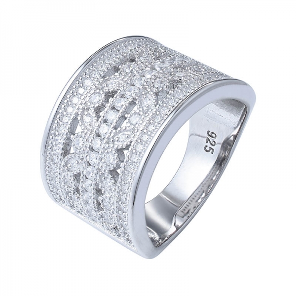 Cluster Engagement Ring, Unique Half Eternity Wedding Bridal Ring 