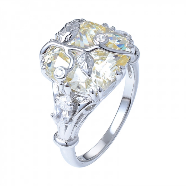 most selling eton jewelry created yellow diamond cuhion cut diamond ring 