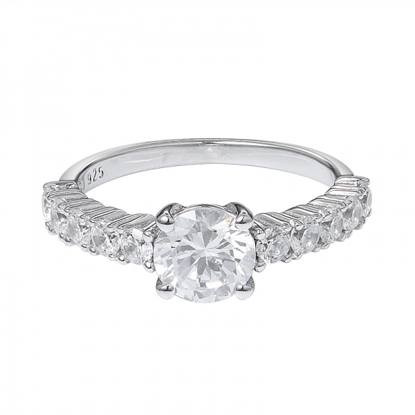 1Ct Round-Cut Genuine Moissanite Miligrain Solitaire Wedding Bridal Ring 