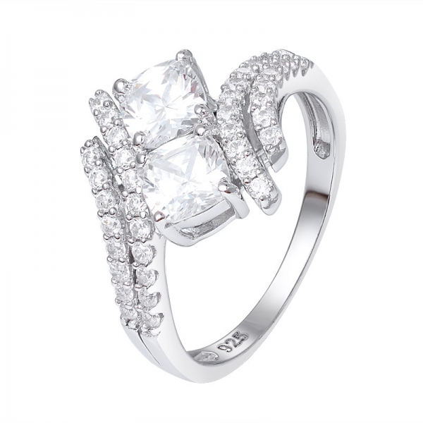 Elegant Twisting Split Shank Engagement Ring with Forever Cushion Moissanite Center 