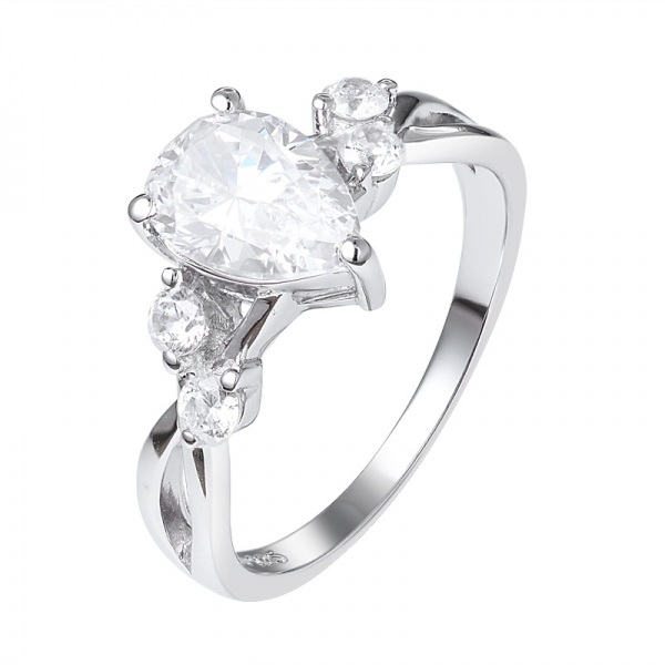 Pear cut Cubic Zirconia Engagement Rings Infinity Love Wedding Rings 