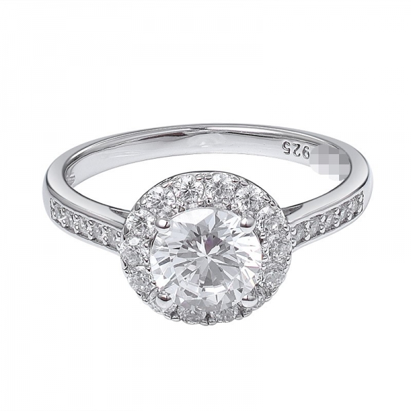 1Ct Halo Set Solitaire moissanite diamond Promise Engagement Ring 