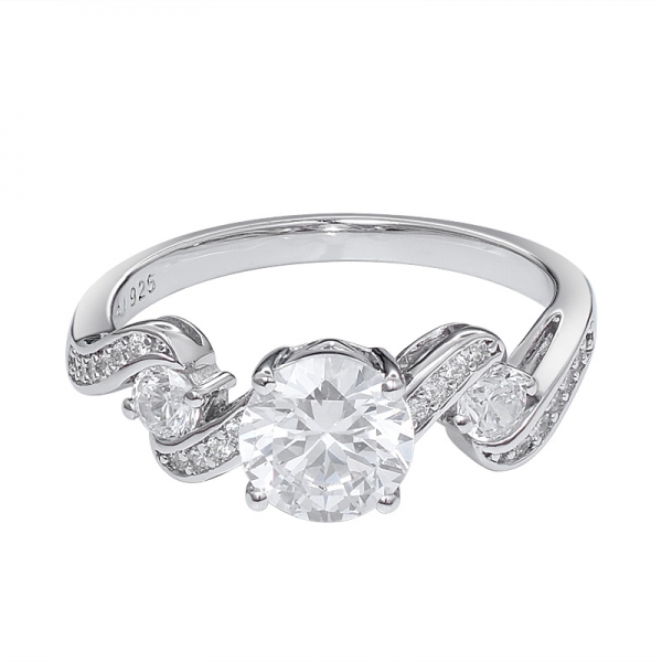 Vintage Three Stone Moissanite Diamond  Engagement Ring 1 Carat (ctw) sterling silver 
