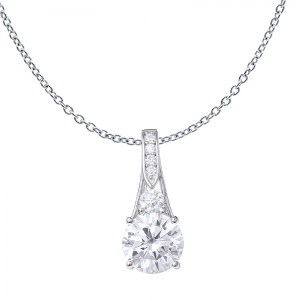 1.5CT 7.5mm moissanite pendant double holes necklace for girlfriend 