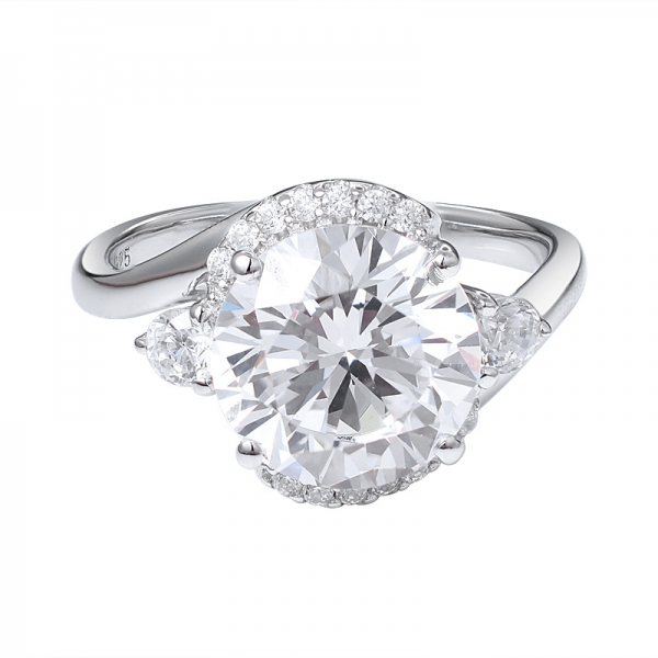 Manufacturer direct sale silver ring cz wedding rings women 