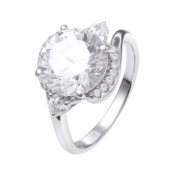 Manufacturer direct sale silver ring cz wedding rings women 