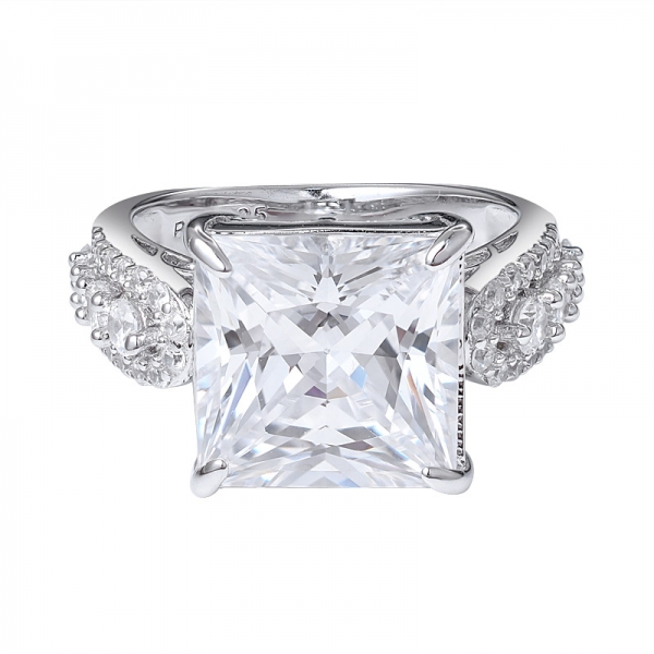 925 Sterling Silver Fashion Princess Cut White DIamond CZ Ring For Women 