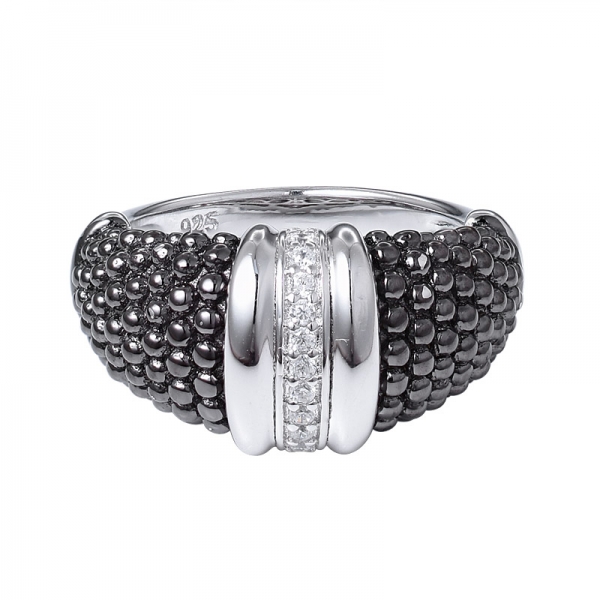 eton jewelry Black Diamond Cluster Band Ring 