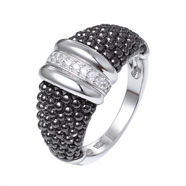 eton jewelry Black Diamond Cluster Band Ring 