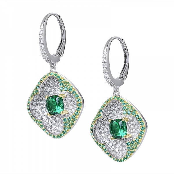 semi joias earrings custom-made cushion emerald flower jewelry set 