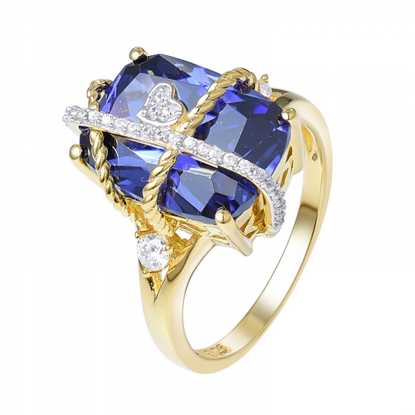 Modern Pave Set Diamond Engagement Ring w/a 8 Carat Cushion Cut Blue Tanzanite high Quality 