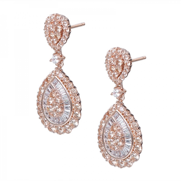 High quality rose gold charm Silver earring Set selling well in the Middle East 