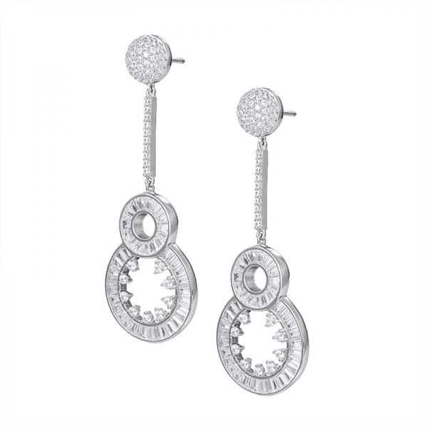 water drop cubic zirconia loose gemstone diamond long stud earrings 